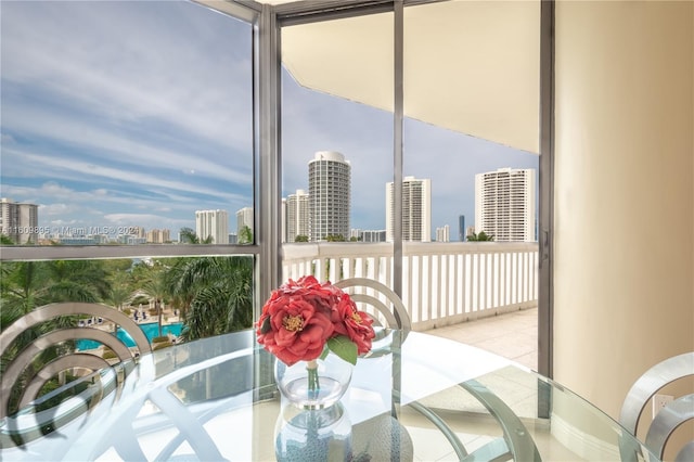 view of sunroom