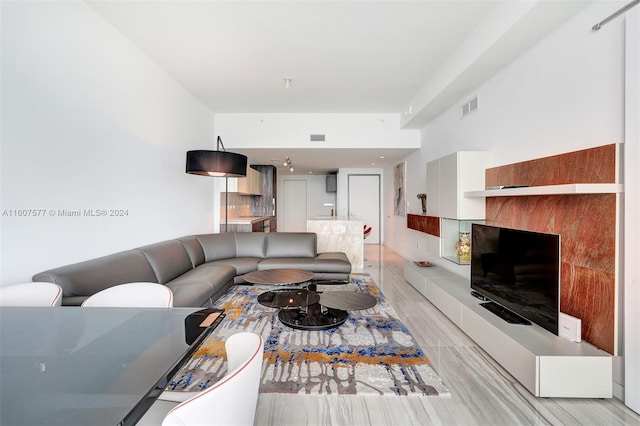 living room featuring light hardwood / wood-style floors