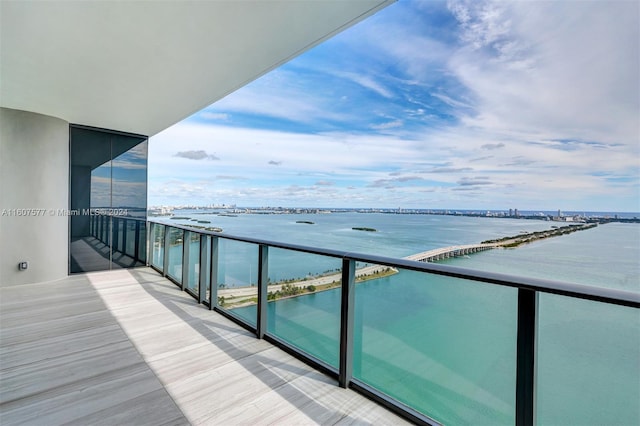 balcony with a water view