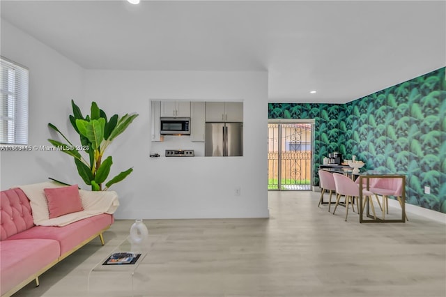 living room featuring hardwood / wood-style floors