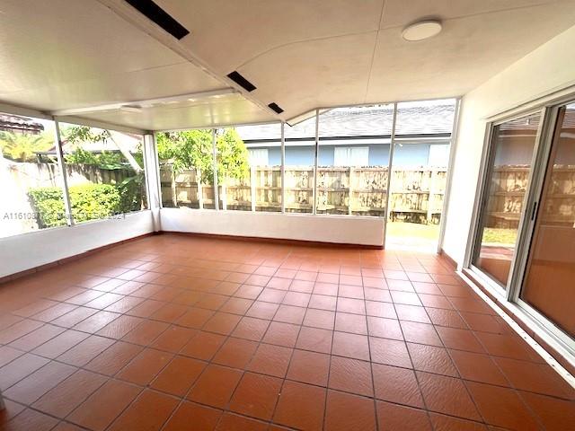 view of unfurnished sunroom