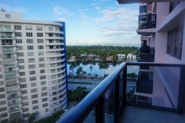 balcony with a water view