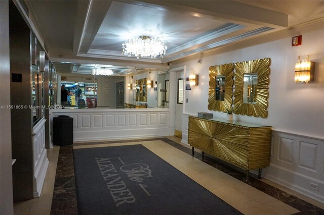reception featuring a notable chandelier