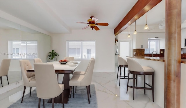 dining room with sink