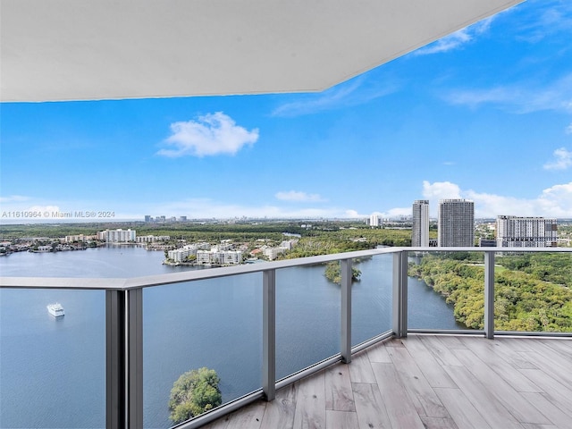 balcony with a water view