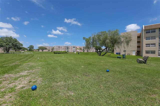 view of community featuring a lawn