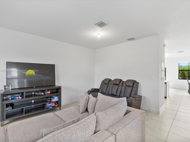 view of tiled living room