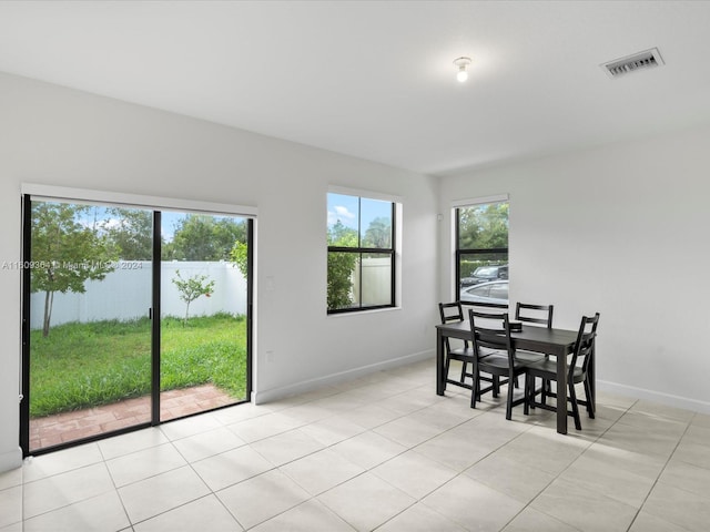 view of tiled dining room