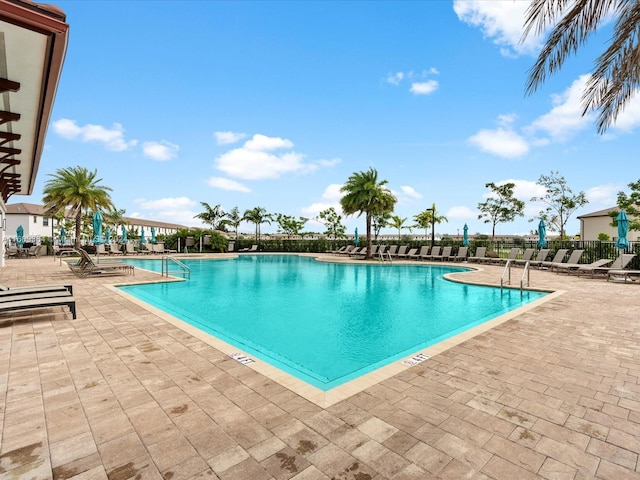 view of pool with a patio area