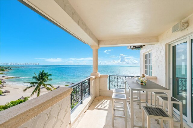 balcony with a water view