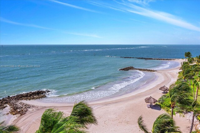 property view of water with a view of the beach