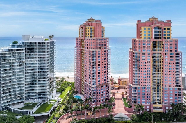 property's view of city featuring a water view