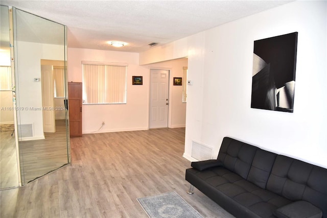 living room with light hardwood / wood-style floors