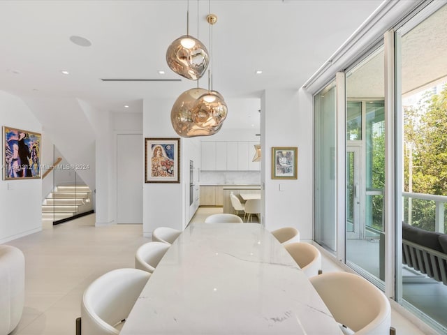 16500 Collins Ave Unit Th-8, Sunny Isles Beach, FL 33160 - dining area with plenty of natural light, stairway, and recessed lighting
