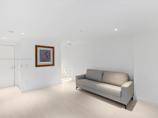 16500 Collins Ave Unit Th-8, Sunny Isles Beach, FL 33160 - living area with stairs, recessed lighting, and baseboards