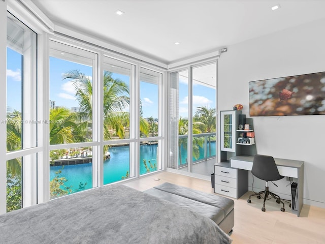 16500 Collins Ave Unit Th-8, Sunny Isles Beach, FL 33160 - bedroom featuring an office area and light wood-style flooring
