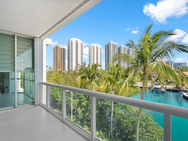 balcony with a water view