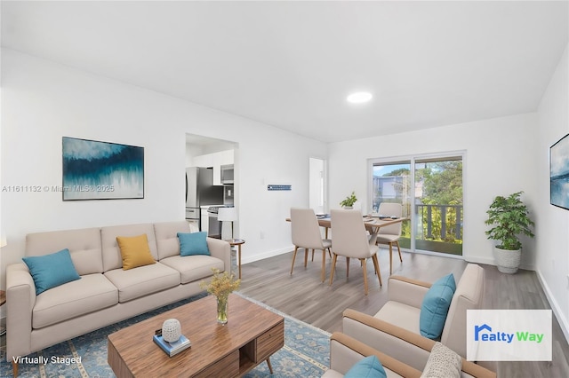 living room featuring hardwood / wood-style floors