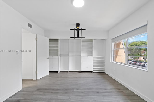 interior space featuring dark wood-type flooring