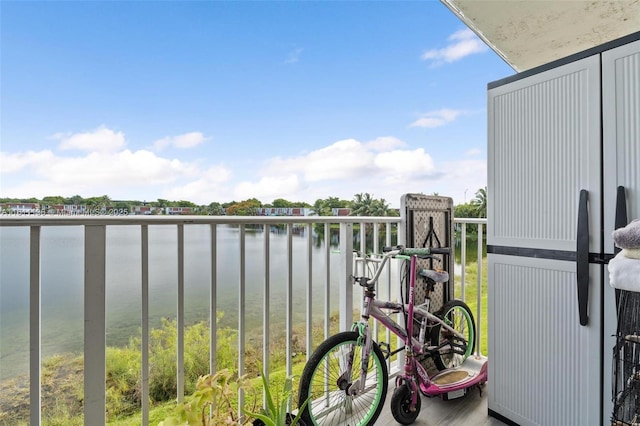 balcony with a water view