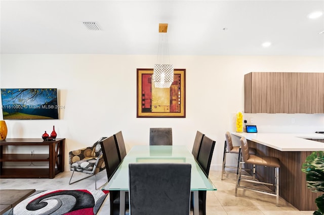 view of tiled dining room