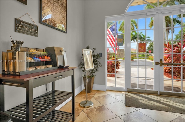 entryway featuring tile patterned flooring