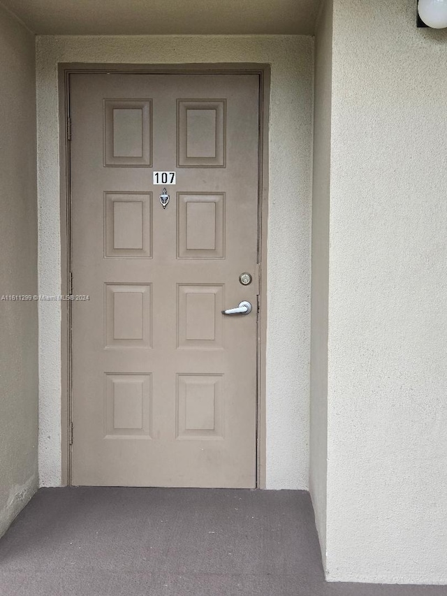 view of doorway to property