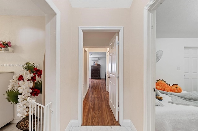 hall featuring wood-type flooring