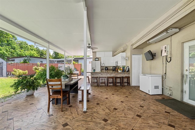 view of terrace with sink