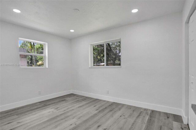 empty room featuring light hardwood / wood-style floors