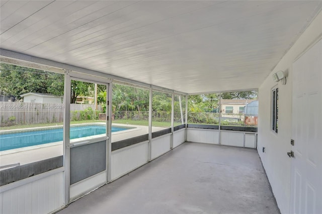 view of unfurnished sunroom