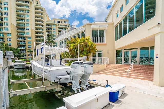 view of dock area