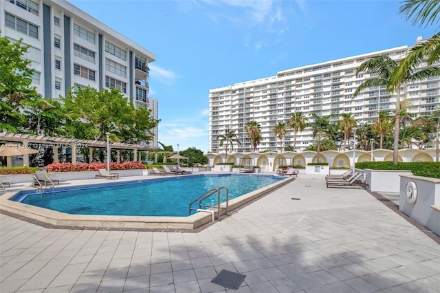 view of pool featuring a patio area