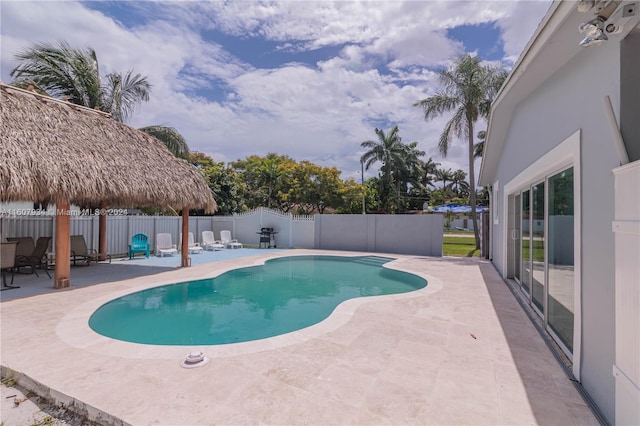 view of pool featuring a patio area