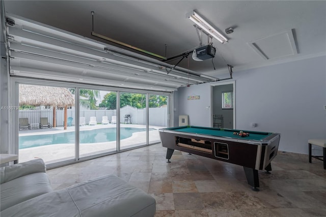 recreation room featuring tile flooring and pool table