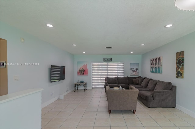 view of tiled living room