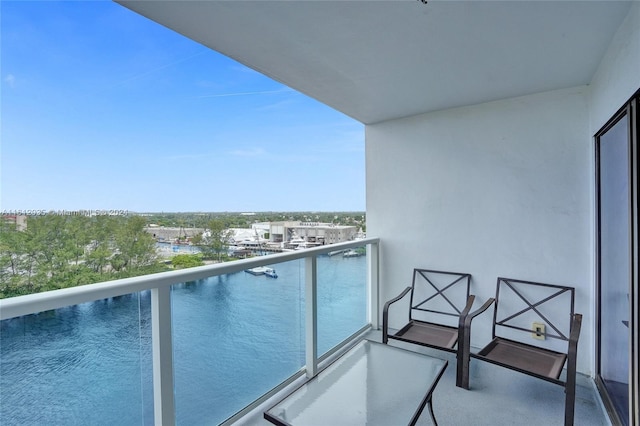 balcony with a water view