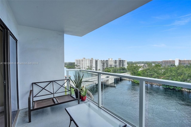 balcony with a water view