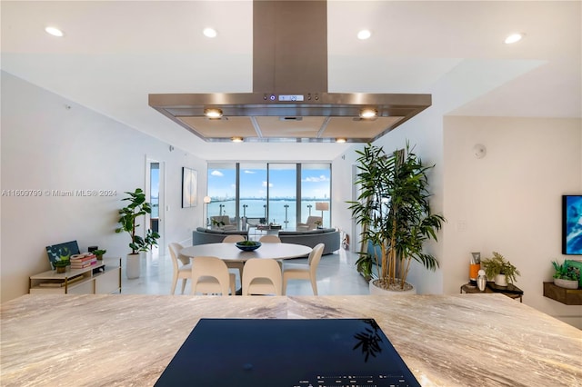 dining room featuring light tile patterned floors