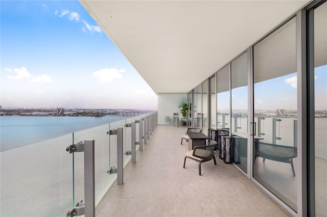 balcony with a water view