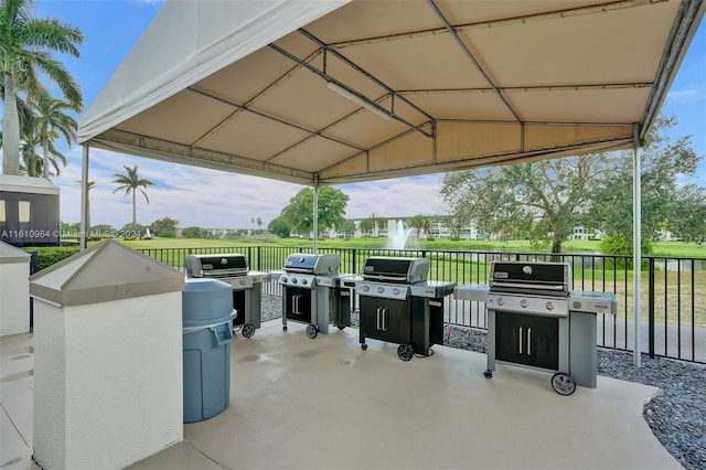 view of patio / terrace with a grill