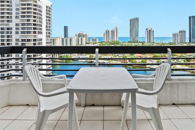 balcony with a water view