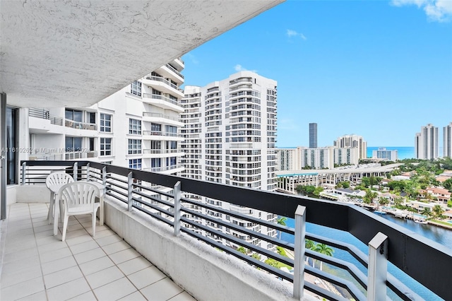 balcony with a water view