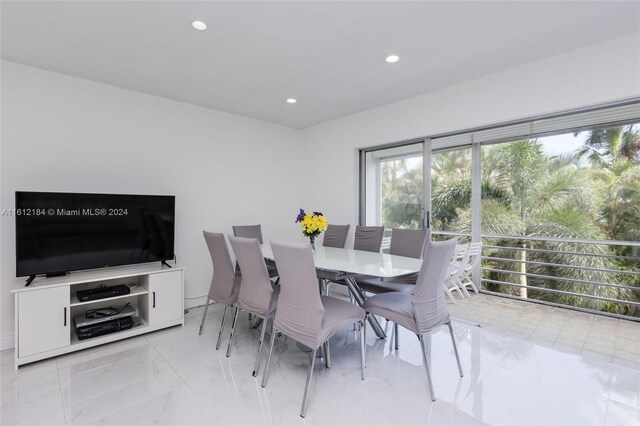 view of tiled dining area