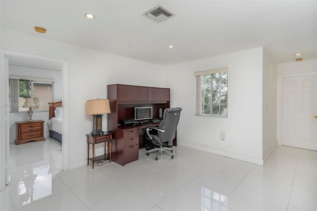 tiled office with a wealth of natural light