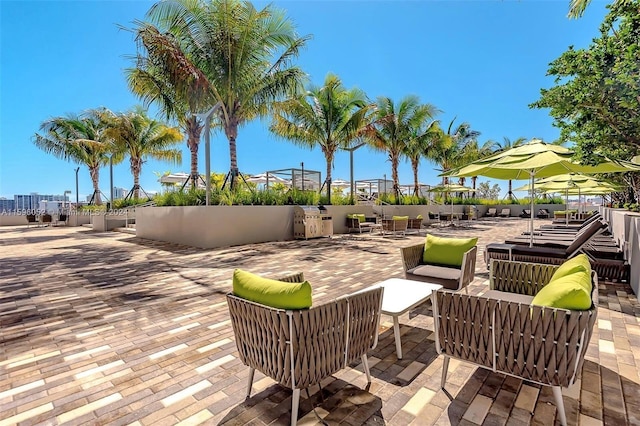 view of patio / terrace featuring an outdoor living space