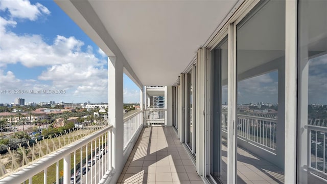 balcony featuring a view of city