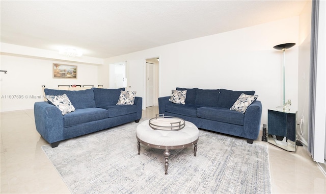 view of tiled living room