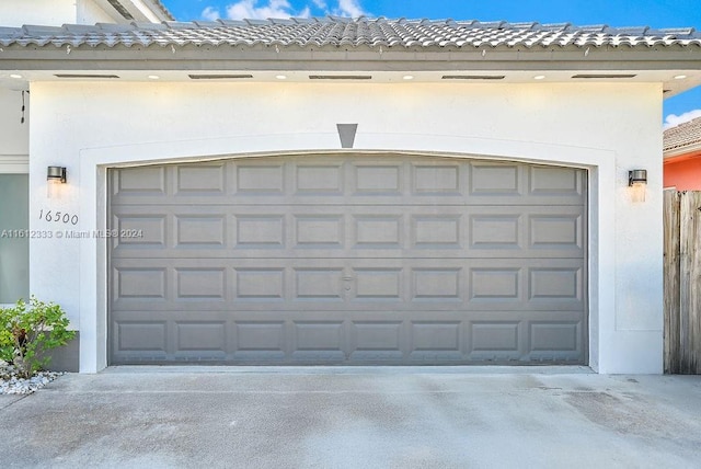 view of garage