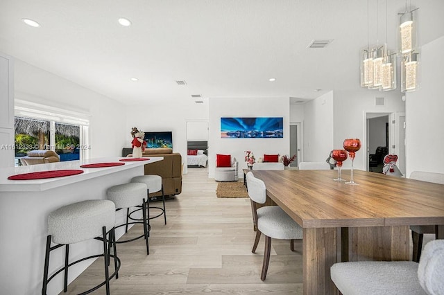 dining room featuring light hardwood / wood-style flooring